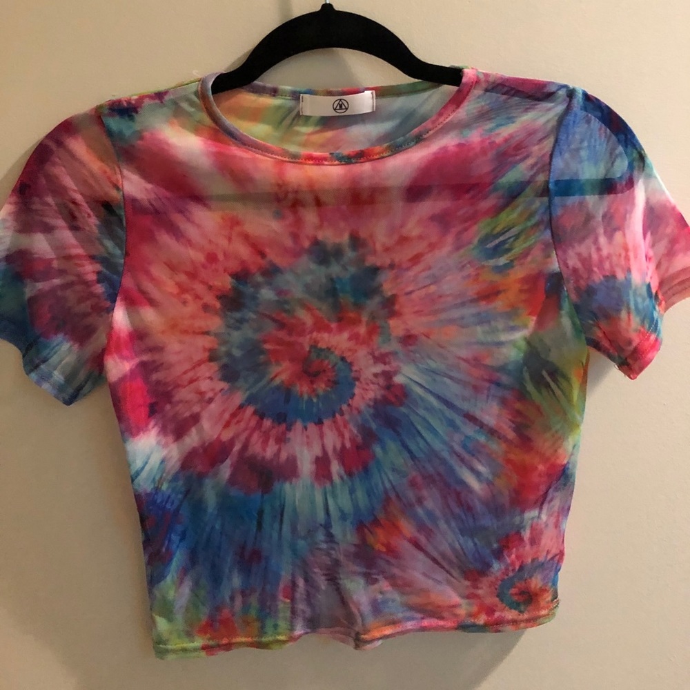 Tie Dye Mesh Crop Top